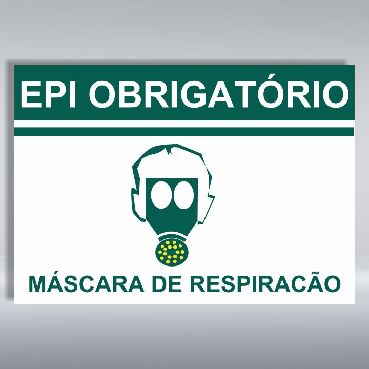 PLACA DE EPI OBRIGATÓRIO | MÁSCARA DE RESPIRAÇÃO